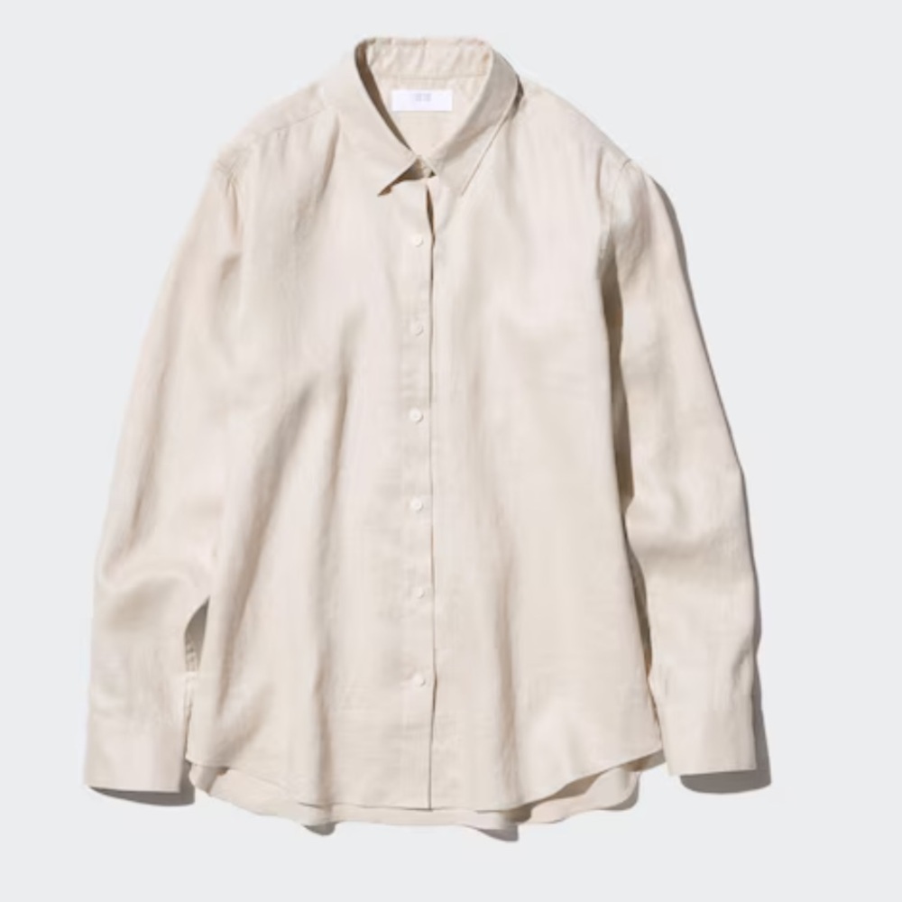 Uniqlo Unisex’s Linen Cream Shirt
